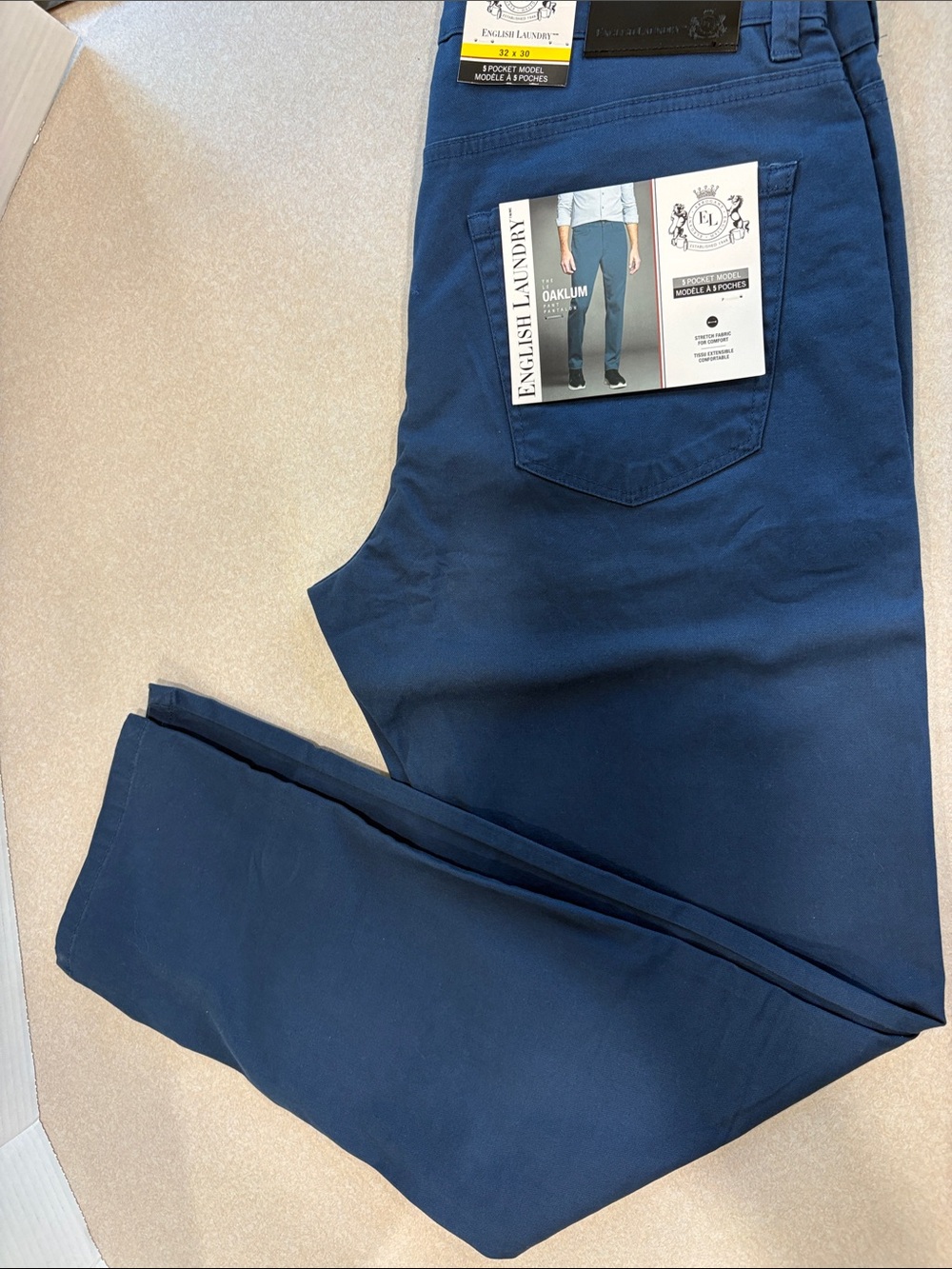 English Laundry Men’s Dark Blue Slim Chinos